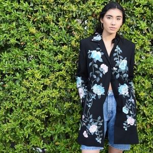 Pastel & Black Floral Blazer